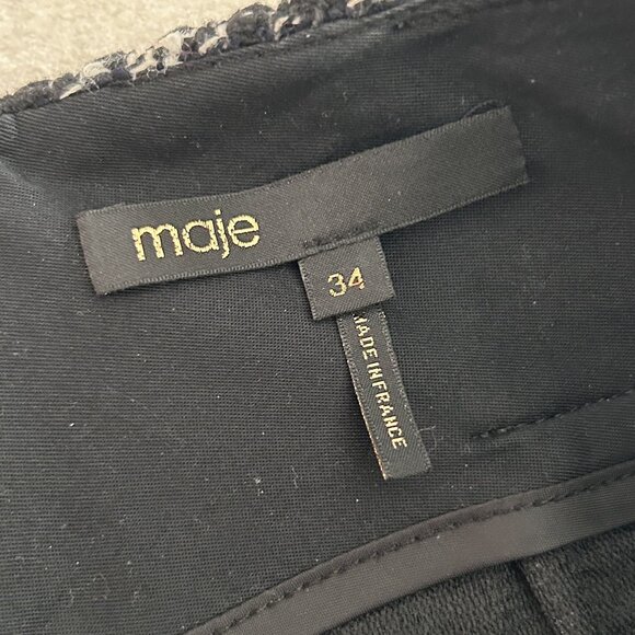 Maje Jisido Faux Leather Detail Tweed Mini Skirt ASO Katy Keene - Picture 9 of 11